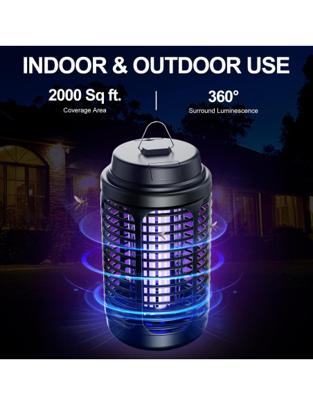 Asesino de Mosquitos Eléctrico VANELC 4000V Impermeable 1.05kg Asesino de Mosquitos Eléctrico VANELC 4000V Impermeable 1.05kg