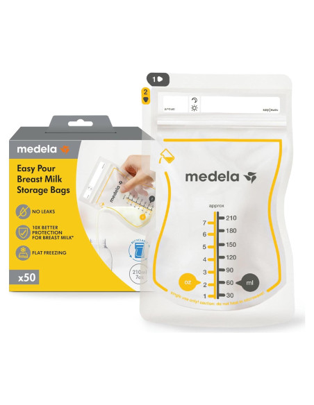 Bolsas de Almacenamiento de Leche Materna Medela Easy Pour 50 Unidades 210ml Bolsas de Almacenamiento de Leche Materna Medela Easy Pour 50 Unidades 210ml