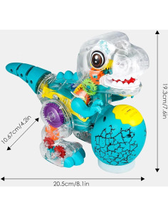 Juguete Dinosaurio Iluminado ZHFUYS con Engranajes Coloridos 2