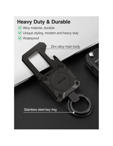 Llavero Inteligente Miroddi con Rastreador Apple Find My Negro