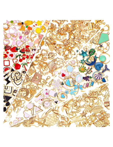 Kit de 200 Charms de Metal Mezclados Acejoz para Joyería DIY Kit de 200 Charms de Metal Mezclados Acejoz para Joyería DIY