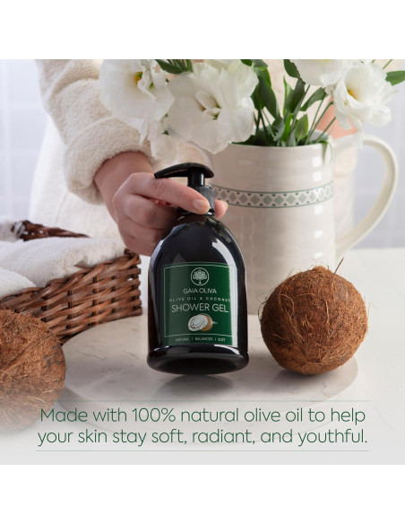 Gel de Ducha Gaia Oliva 500ml - Jabón Corporal Hidratante Coco Gel de Ducha Gaia Oliva 500ml - Jabón Corporal Hidratante Coco