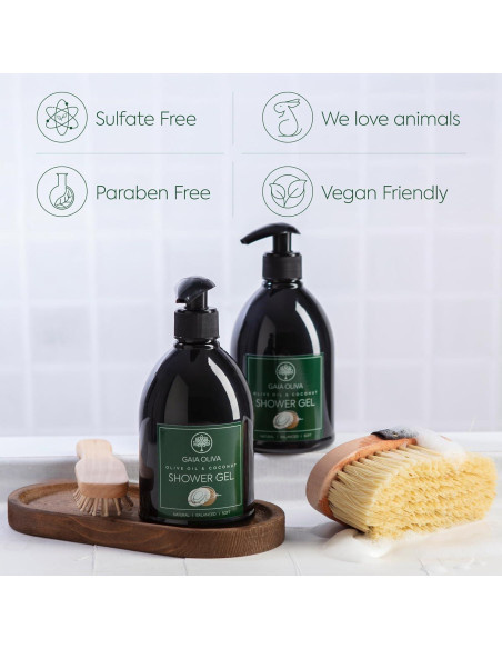 Gel de Ducha Gaia Oliva 500ml - Jabón Corporal Hidratante Coco Gel de Ducha Gaia Oliva 500ml - Jabón Corporal Hidratante Coco