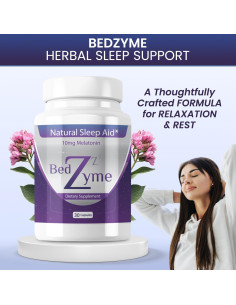 Suplemento para Dormir BedZyme 30 Cápsulas 10mg Melatonina 2