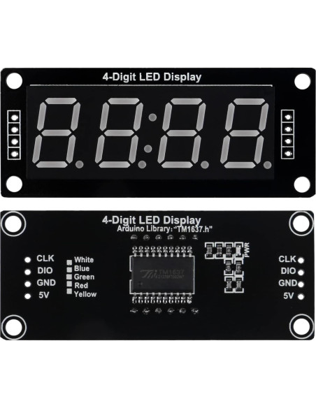 Módulo Pantalla LED 0.56" TM1637 4 Dígitos Amarillo Módulo Pantalla LED 0.56" TM1637 4 Dígitos Amarillo