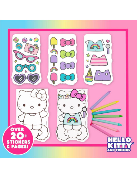 Libro de Colorear y Stickers Hello Kitty 2-en-1 con Crayones Libro de Colorear y Stickers Hello Kitty 2-en-1 con Crayones