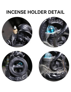 Quemador de Incienso de Retroceso Cerámica YYW Dragón Negro 2