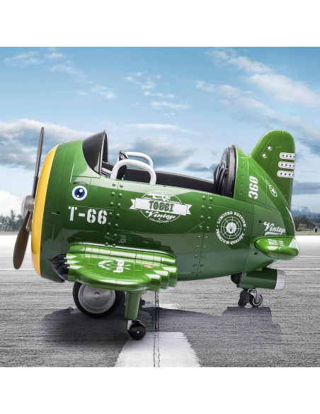 Coche Eléctrico para Niños TOBBI Aviación 12V Verde Militar Coche Eléctrico para Niños TOBBI Aviación 12V Verde Militar