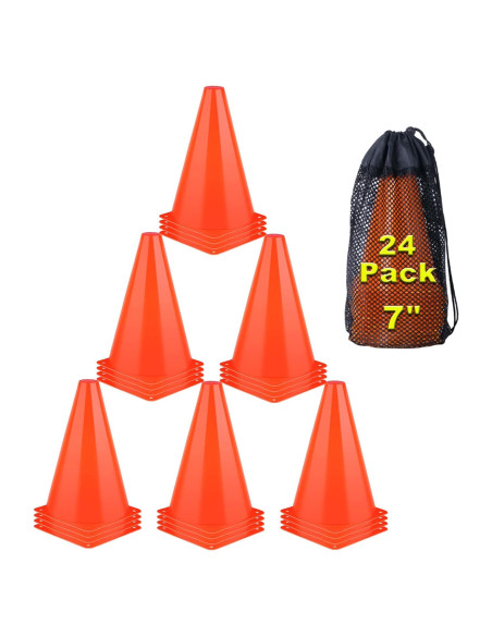 Conos de Entrenamiento Naranjas Cyrico 7 Pulgadas - Paquete de 24 Conos de Entrenamiento Naranjas Cyrico 7 Pulgadas - Paquete de 24
