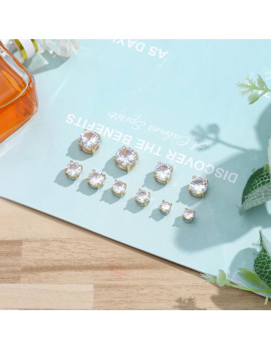 Pendientes Magnéticos Unisex NEWITIN Acero Inoxidable 5 Pares