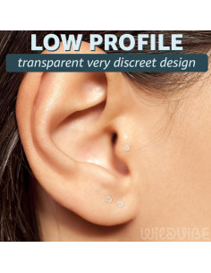 Pendientes Transparentes Bioflex 16g Set 10 Piezas 6-12mm 2