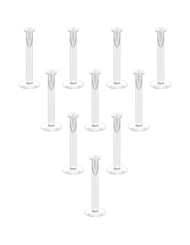 Pendientes Transparentes Bioflex 16g Set 10 Piezas 6-12mm