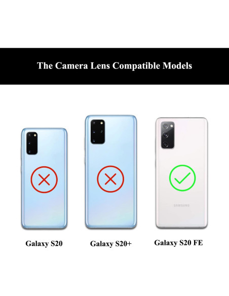 2 Juegos Cristal Lente Cámara Trasera Samsung S20 FE con Adhesivo 2 Juegos Cristal Lente Cámara Trasera Samsung S20 FE con Adhesivo