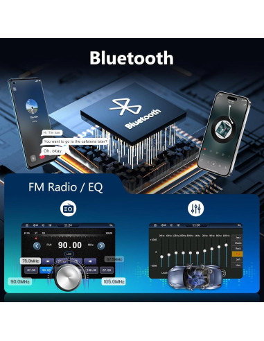 Estéreo de coche Hodozzy F133 1 Din 7" Carplay Android Auto