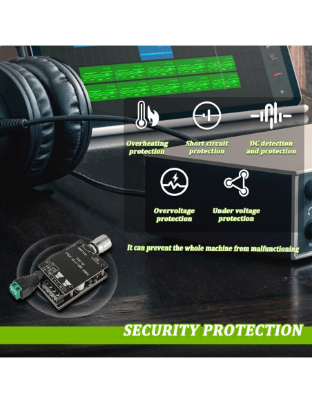 Placa Amplificadora Bluetooth EPLZON ZK-502L 50W+50W 5-24V Placa Amplificadora Bluetooth EPLZON ZK-502L 50W+50W 5-24V