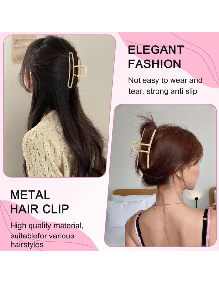Clips de Pelo Dorados LUKACY - 6 Piezas 10.16 cm Metal Clips de Pelo Dorados LUKACY - 6 Piezas 10.16 cm Metal