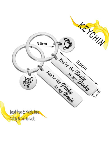 Llavero Inspirador KEYCHIN Eres el Cerebro de Mi Pinky 5cm