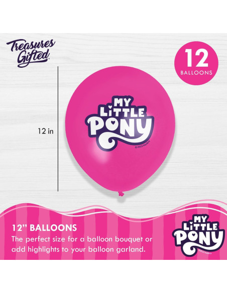 Suministros de Fiesta My Little Pony - Paquete de 12 Globos y Decoraciones Suministros de Fiesta My Little Pony - Paquete de 12 Globos y Decoraciones
