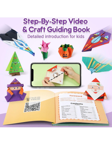 Kit de Papel Origami Mocoosy 320 Hojas para Niños 5-12 Años
