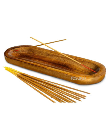 Soporte de Incienso TOSQP27 de Madera 28 cm Captador de Cenizas
