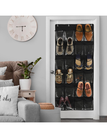 Organizador de Zapatos Colgante Simple Houseware 24 Bolsillos Negro Organizador de Zapatos Colgante Simple Houseware 24 Bolsillos Negro