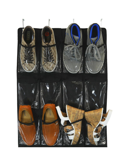 Organizador de Zapatos Colgante Simple Houseware 24 Bolsillos Negro Organizador de Zapatos Colgante Simple Houseware 24 Bolsillos Negro