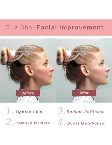 Herramienta Gua Sha de Cuarzo Rosa Contrybox - Facial y Ojos