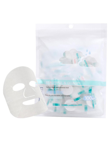 Hoja de Máscara Facial Comprimida FRCOLOR 100 Pcs Algodón