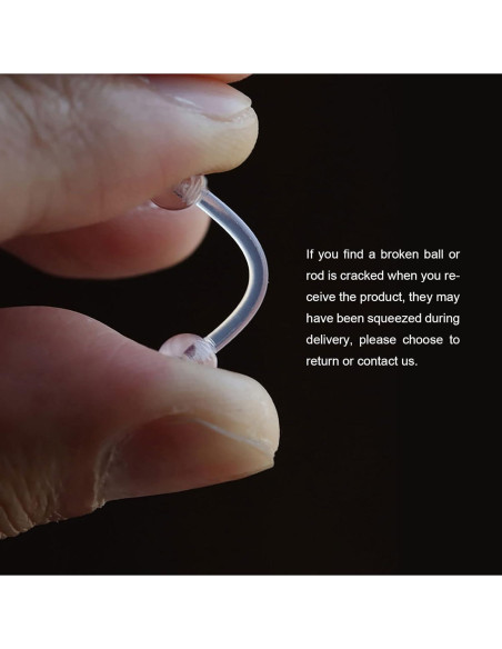 Set 36 Retenedores de Piercing Bioflex Transparentes 14g-20g Set 36 Retenedores de Piercing Bioflex Transparentes 14g-20g