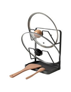 Soporte para Tapa de Olla XCCK con Bandeja Goteo Gris
