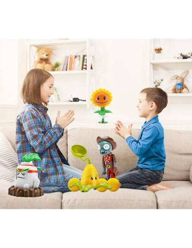 Juguetes de Plantas y Zombies JHESAO 4 PCS Figuras de Acción