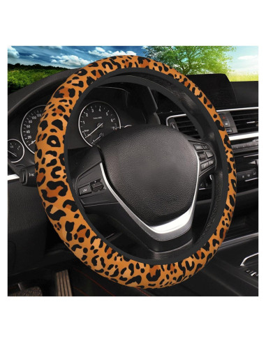 Cubierta de Volante KARREAL 15 Pulgadas Leopardo Antideslizante