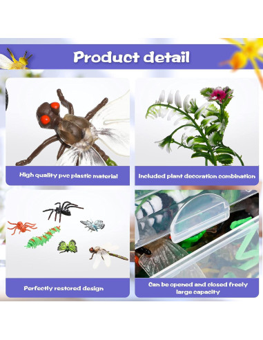 75 Juguetes de Insectos de Plástico Gejoy - Realistas y Variados