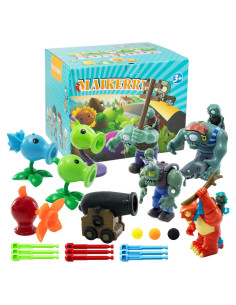 Set de Juguetes Plantas y Zombies Maikerry 9 Piezas con Mapa