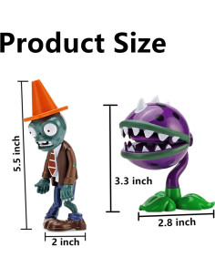 Juguetes de Plantas y Zombies JHESAO 2 PCS Chomper y Zombie 2