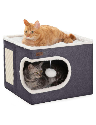 Cama para Gatos Garnpet Cubo Gris Oscuro 41.9x41.9x33cm