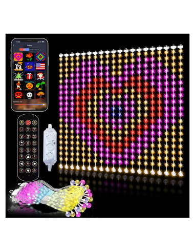 Luces de Cuerda LED Inteligentes 400LED RGB 1x1m Control APP