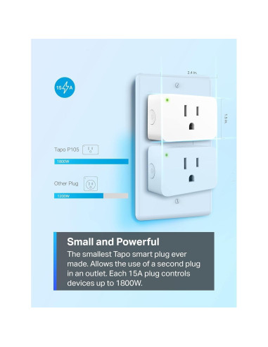 Enchufe Inteligente TP-Link Tapo P105 Mini 4-Pack Wi-Fi