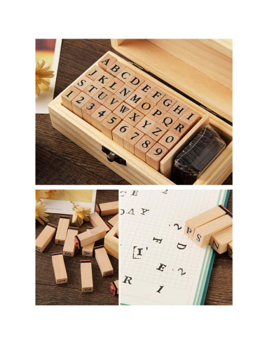 Juego de Sellos de Alfabeto y Números Alimitopia 36 Piezas