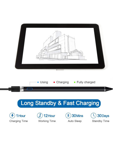 Lápiz Stylus Ultra-Fino OOCLCURFUL para iPad y Android 1.5mm