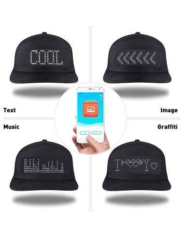 Gorra LED Inteligente Alavisxf XX Ajustable Negro