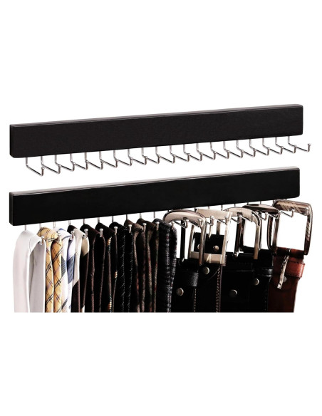 Soporte para Corbatas StorageWorks Negro con 20 Ganchos - 2 Piezas Soporte para Corbatas StorageWorks Negro con 20 Ganchos - 2 Piezas