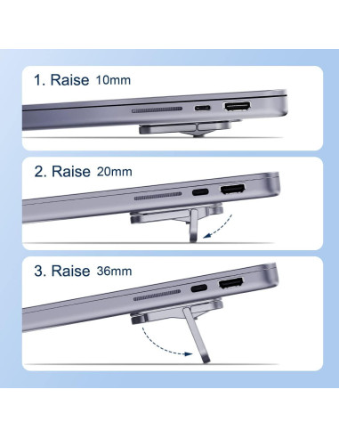Soporte para Laptop Hagibis Ajustable Aluminio Gris 12-17"