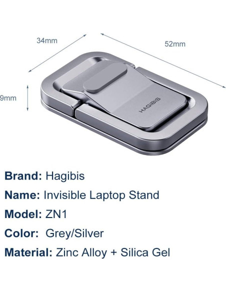 Soporte para Laptop Hagibis Ajustable Aluminio Gris 12-17" Soporte para Laptop Hagibis Ajustable Aluminio Gris 12-17"