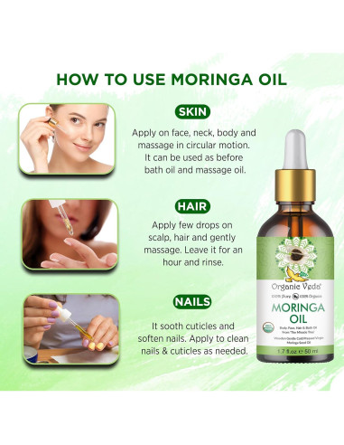 Aceite de Moringa Orgánico Veda 50 ml - Hidratante Natural