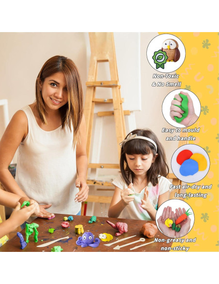 Kit de Arcilla Secada al Aire UZLU 254 PCS 160 Colores Kit de Arcilla Secada al Aire UZLU 254 PCS 160 Colores