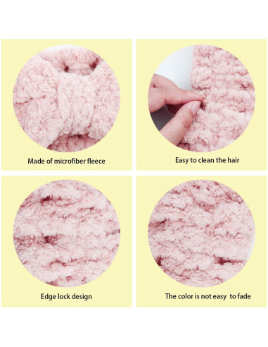 Diademas de Microfibra LAPOHI 3 Piezas para Maquillaje y Yoga