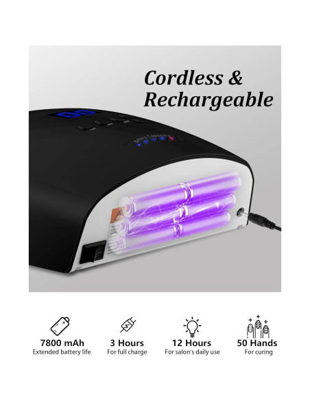 Lámpara de Uñas LED UV DORAGYM 66W Inalámbrica Recargable Lámpara de Uñas LED UV DORAGYM 66W Inalámbrica Recargable