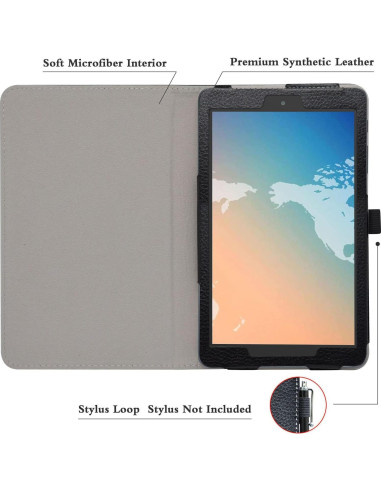 Funda de Cuero PU Bige Case para Tableta Alcatel TCL 8"