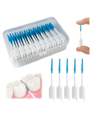Palillos de Hilo Dental de Silicona Suave WQINX - 160 Unidades
